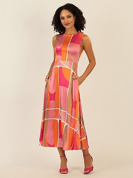 mint & mia Maxikleid aus Satin mit grafischem Print günstig online kaufen