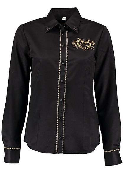 OS Trachten Trachtenbluse Scurwu Damen Langarmbluse mit Bügelmotiv auf der günstig online kaufen