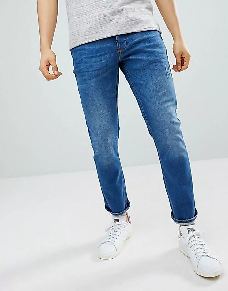 River Island – Enge Jeans in mittelblauer Waschung günstig online kaufen