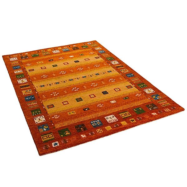 Pergamon Natur Teppich Indo Gabbeh Esta Bordüre Orange 90x160cm günstig online kaufen