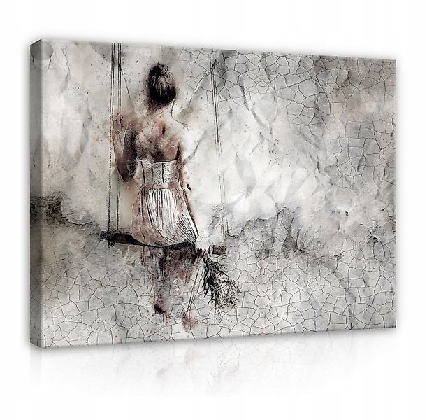 Wallarena Leinwandbild Frau Beton Abstrakt Modern Wandbilder Wand Deko XXL günstig online kaufen