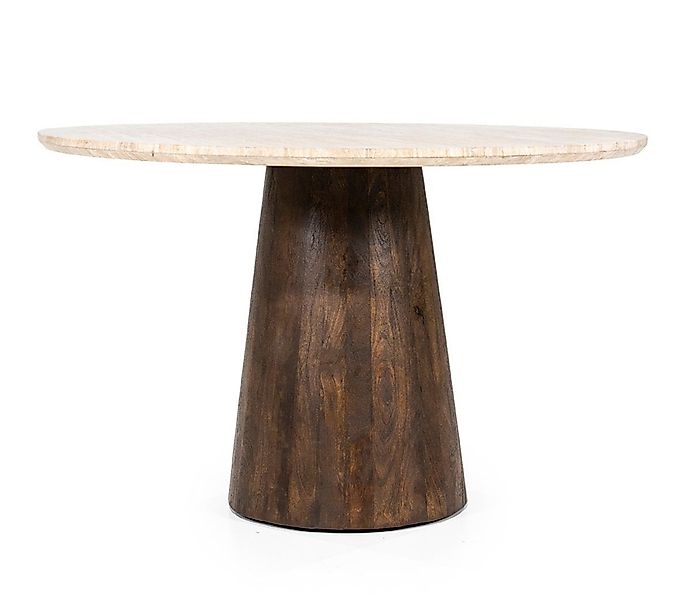 LEVEN Lifestyle Esstisch mit Tischplatte aus Naturstein TRAVERTIN rund 130 günstig online kaufen