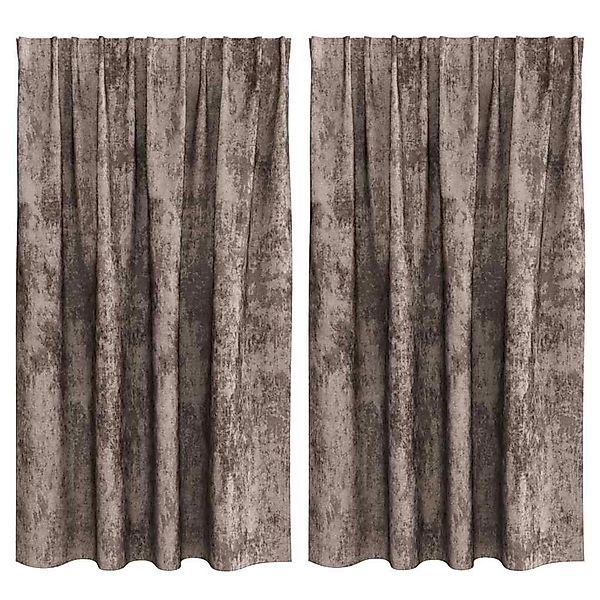 vidaXL Vorhänge 2 Stk Cappuccino 140 x 140 cm Samt 4107703 günstig online kaufen
