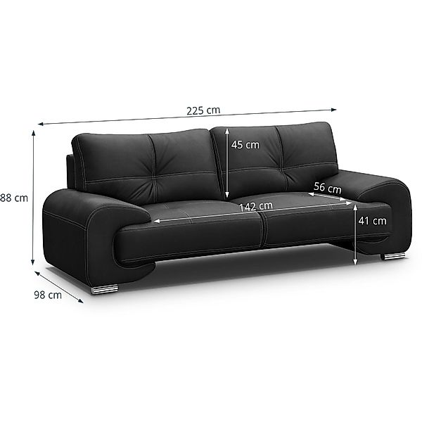 Beautysofa 3-Sitzer Maxime lux, 3-Sitzer Sofa günstig online kaufen