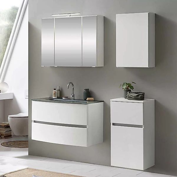 Waschplatz Set in Weiß 120 cm breit (vierteilig) günstig online kaufen