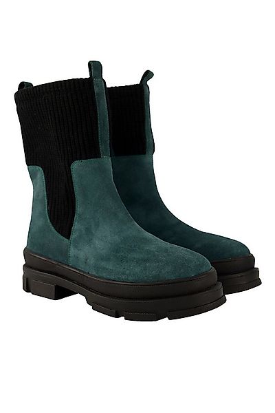 Ulla Popken Leder-Boots Strickeinsatz Wechselfußbett Weite H Stiefel günstig online kaufen