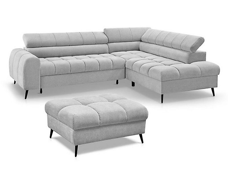 Beautysofa Ecksofa mit Hocker und verstellbaren Kopfstützen VINNI, mit Schl günstig online kaufen