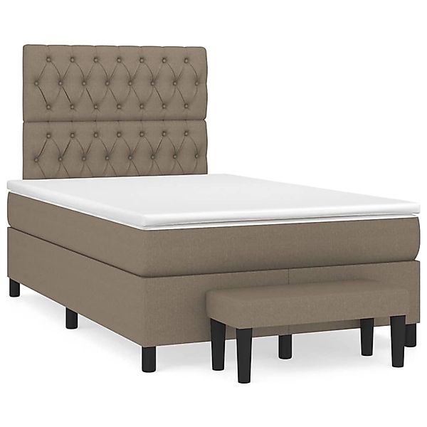 vidaXL Boxspringbett mit Matratze Taupe 120x200 cm Stoff1359332 günstig online kaufen