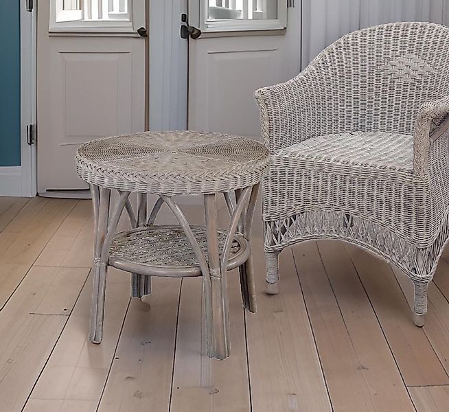 Krines Home Wohnzimmertisch Rattan Beistelltisch Rund günstig online kaufen