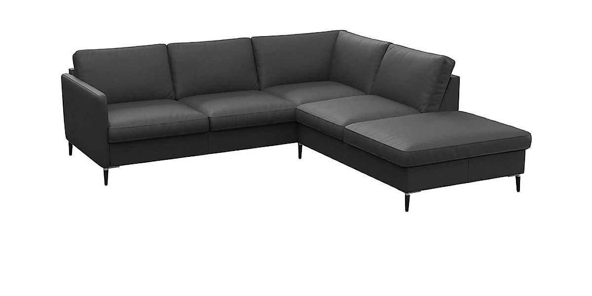 FLEXLUX Ecksofa »Fiore, L-Form«, schmale Armlehnen, Füße Alu/schwarz, B/T 2 günstig online kaufen