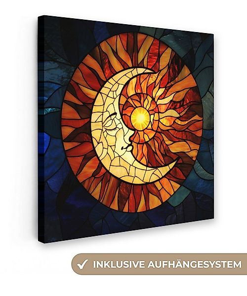 OneMillionCanvasses® Leinwandbild Mosaik - Glas - Mond - Dunkelblau, Fotodr günstig online kaufen