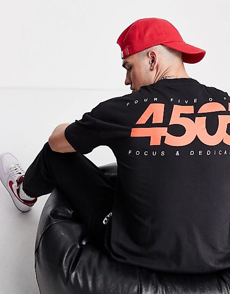 ASOS 4505 – Oversize-T-Shirt mit Print am Rücken-Schwarz günstig online kaufen