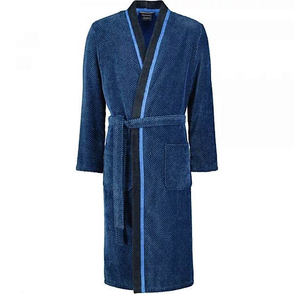 Cawö - Herren Bademantel Kimono 4839 - Farbe: blau/schwarz - 19 - L günstig online kaufen