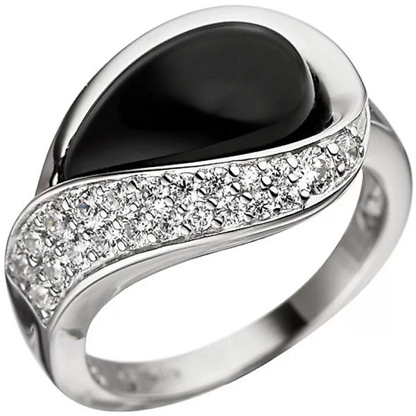 SIGO Damen Ring 925 Sterling Silber mit Zirkonia 1 Onyx schwarz Silberring günstig online kaufen