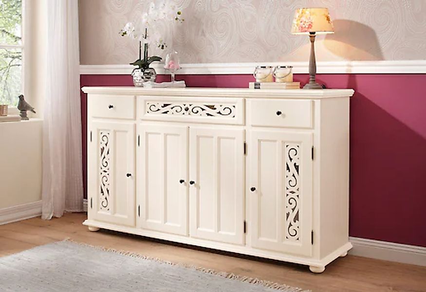 Home affaire Sideboard »Arabeske«, Kommode mit dekorativen Fräsungen, Breit günstig online kaufen