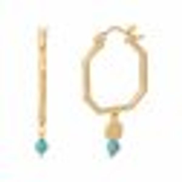 Creolen 925 Silber vergoldet Oktagon Plättchen türkiser Howlith günstig online kaufen