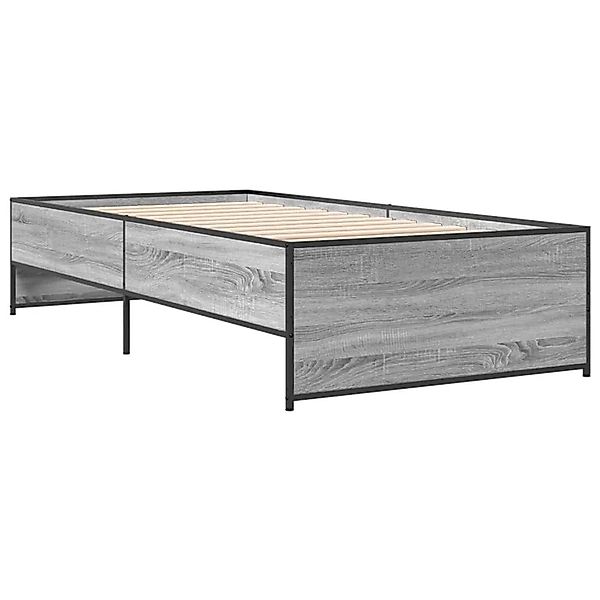vidaXL Bettgestell Grau Sonoma 75x190 cm Holzwerkstoff und Metall 845254 günstig online kaufen