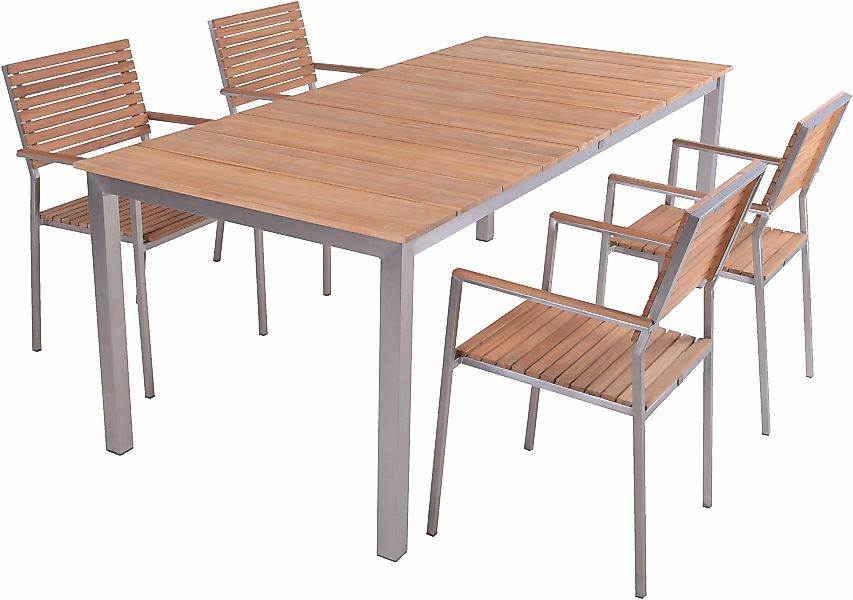 Garden Pleasure Gartenmöbel-Set 07 Dallas/Denver 5-teilig Braun FSC® günstig online kaufen