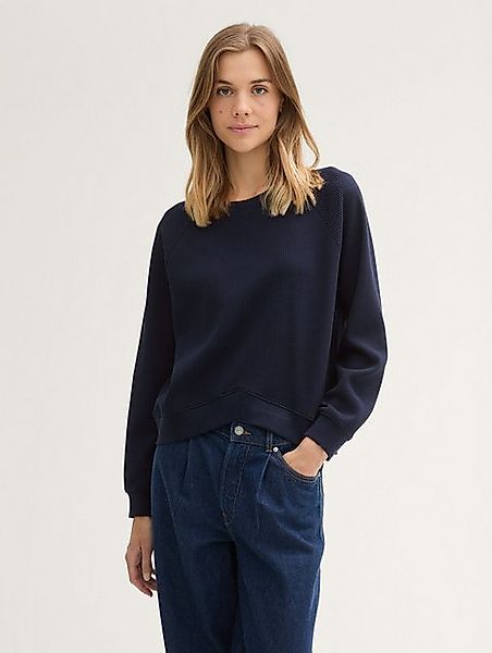 TOM TAILOR Denim Sweatshirt Sweatshirt mit Waffelstruktur günstig online kaufen