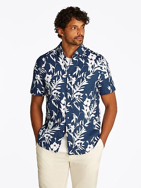 Tommy Hilfiger Leinenhemd "LINEN TROPICAL PRT SS RF SHIRT", mit Allover Flo günstig online kaufen