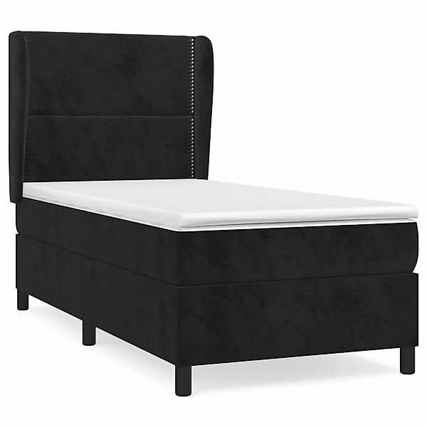 vidaXL Boxspringbett Boxspringbett mit Matratze Schwarz 80x200 cm Samt Bett günstig online kaufen