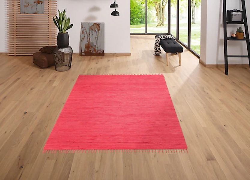 my home Teppich »Paul«, rechteckig, 5 mm Höhe, Wendeteppich, Uni, handgeweb günstig online kaufen