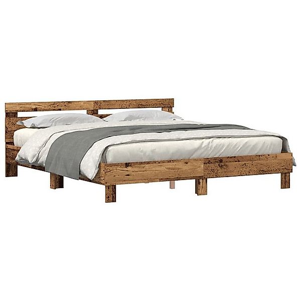 vidaXL Bett Kiefernholz Bettgestell Altes Holz Massives Kiefernholz (1-tlg) günstig online kaufen