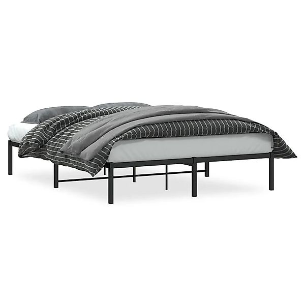 vidaXL Bettgestell Metall Schwarz 160x200 cm 373658 günstig online kaufen