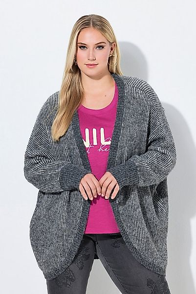 Ulla Popken Strickjacke Strickjacke Egg-Shape offene Form Langarm recycelt günstig online kaufen