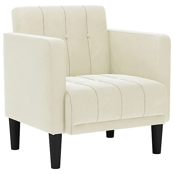 vidaXL Sessel mit Armlehnen Creme 53 cm Samt 4100559 günstig online kaufen