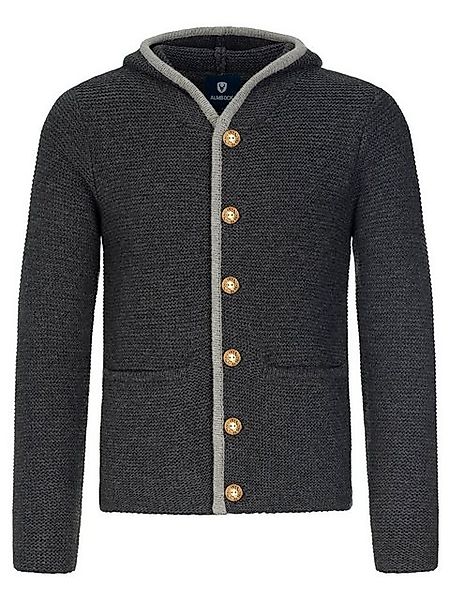 Almbock Trachtenstrickjacke Strickjacke Bavaria (1-tlg) anthrazit mit Kapuz günstig online kaufen