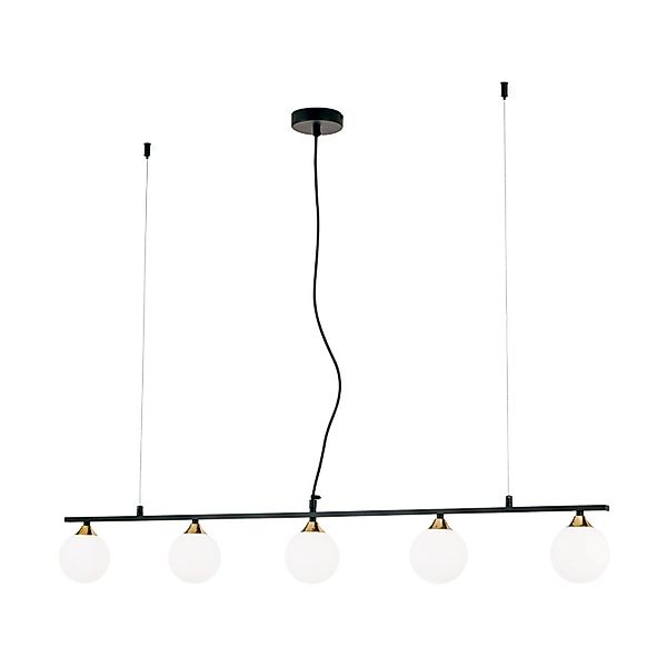 Orion Leuchten Hängeleuchte Snowwhite 120 cm Schwarz Gold 5 x G9 günstig online kaufen