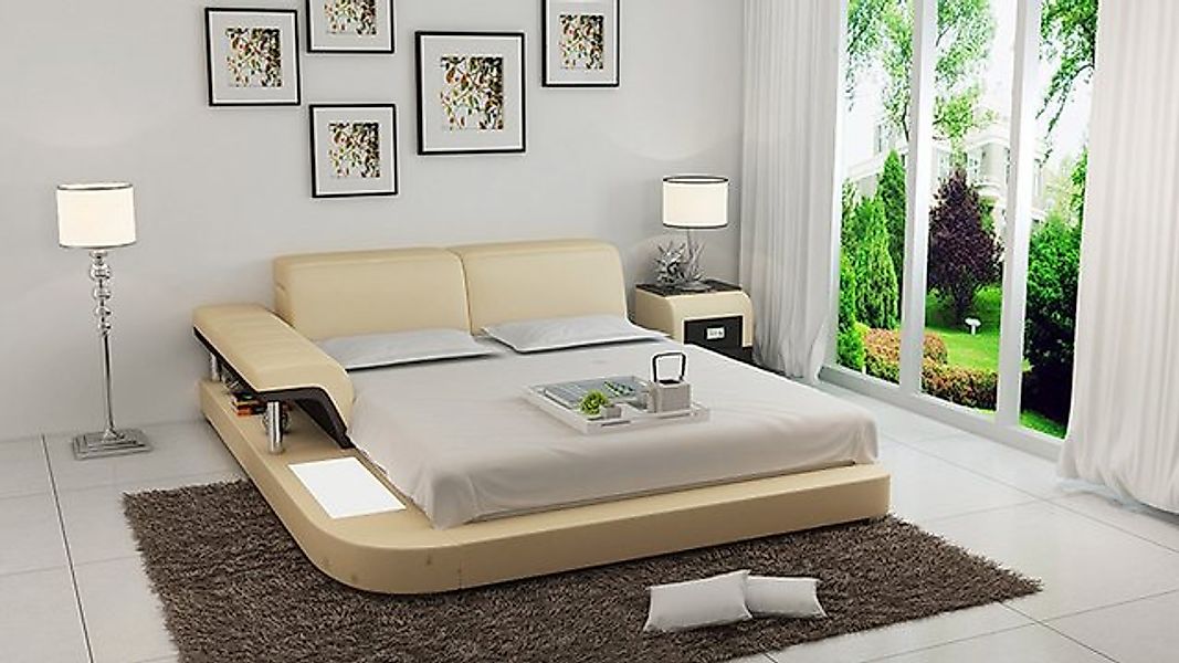 Xlmoebel Bett Wasserbett Hotel Doppelbett Set aus Leder mit Polsterung, Was günstig online kaufen