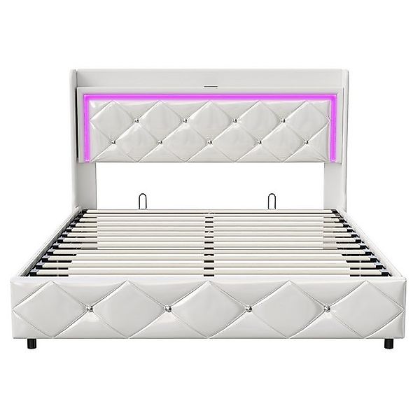 Furnishings Home Jugendbett Polsterbett Stauraumbett Doppelbett Mit Hochglä günstig online kaufen
