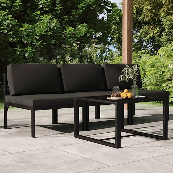 Vidaxl 4-tlg. Garten-lounge-set Mit Kissen Aluminium Anthrazit günstig online kaufen