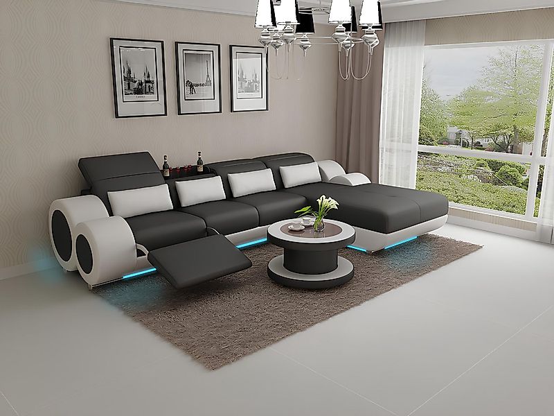 JVmoebel Sofa Ledersofa Couch Sofagarnitur Neu Ecksofa Eck Garnitur Design günstig online kaufen