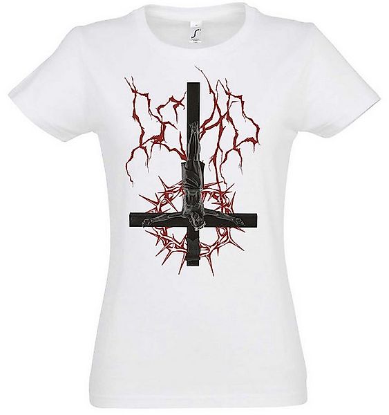 Urban Backwoods Print-Shirt Inverted Jesus Cross Damen T-Shirt Umgedrehtes günstig online kaufen