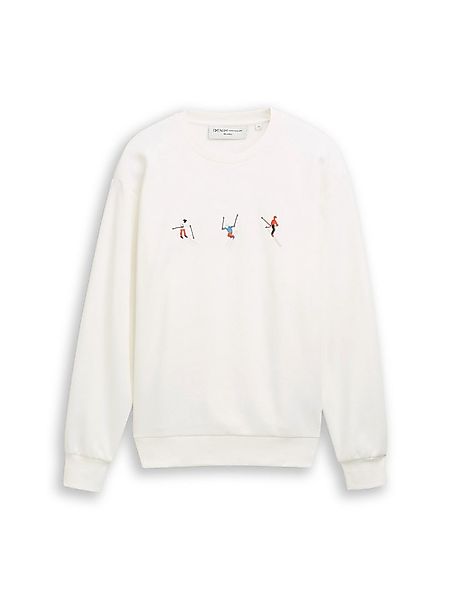 TOM TAILOR Denim Sweater mit Ski-Motiven bestickt günstig online kaufen