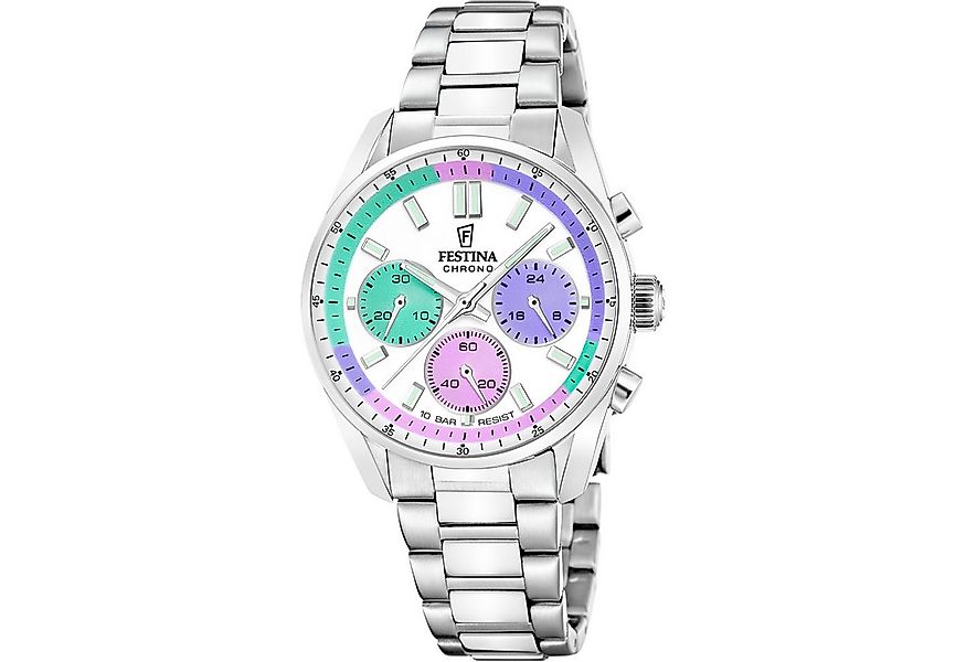Festina Chronograph Boyfriend Damenuhr F20753/5 – Edelstahlband, 37,5 mm günstig online kaufen