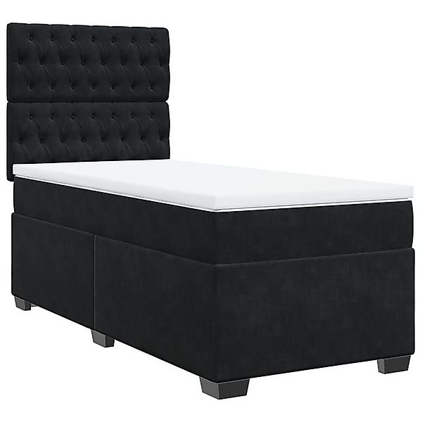 vidaXL Boxspringbett, Boxspringbett mit Matratze Schwarz 90x190 cm Samt günstig online kaufen