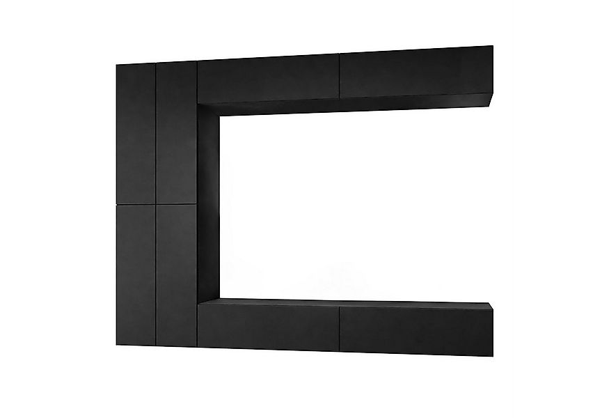 Lookway Wohnwand COLETTE MATT III mit Push-to-Open-System und LED-Beleuchtu günstig online kaufen