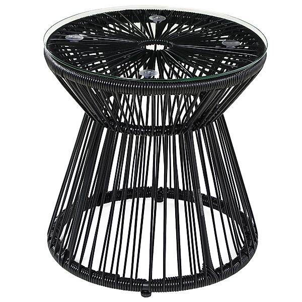 Outsunny Beistelltisch Runder Ratten Kaffeetisch, Bistrotisch günstig online kaufen