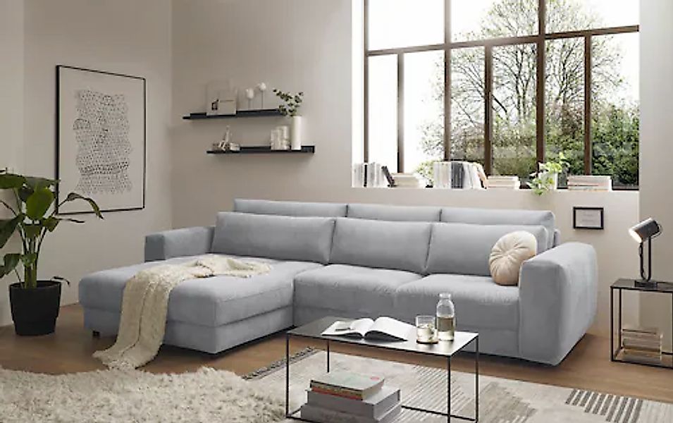 ED EXCITING DESIGN Ecksofa »Barura L-Form«, mit 3 Nierenkissen günstig online kaufen