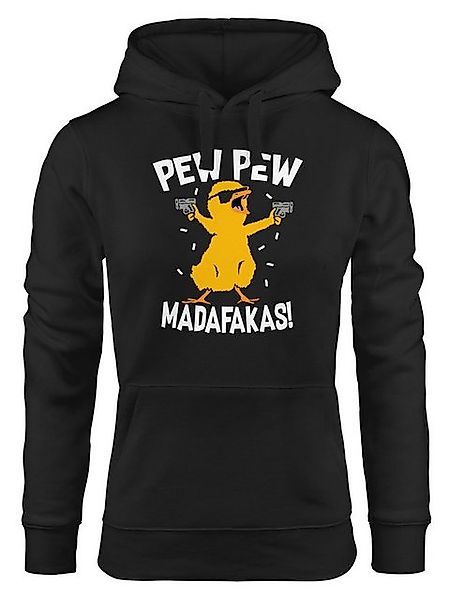 MoonWorks Hoodie Kapuzen-Pullover Damen Pew Pew Madafakas Crazy Chick Küken günstig online kaufen