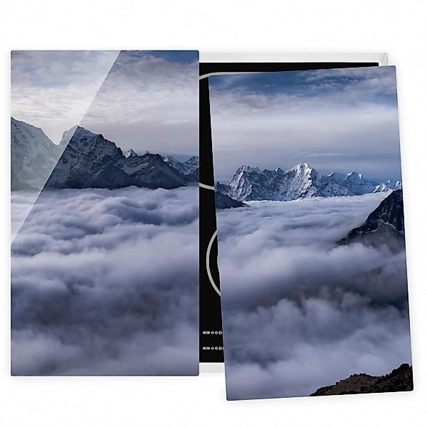 2-teilige Herdabdeckplatte Glas Natur & Landschaft Wolkenmeer im Himalaya günstig online kaufen