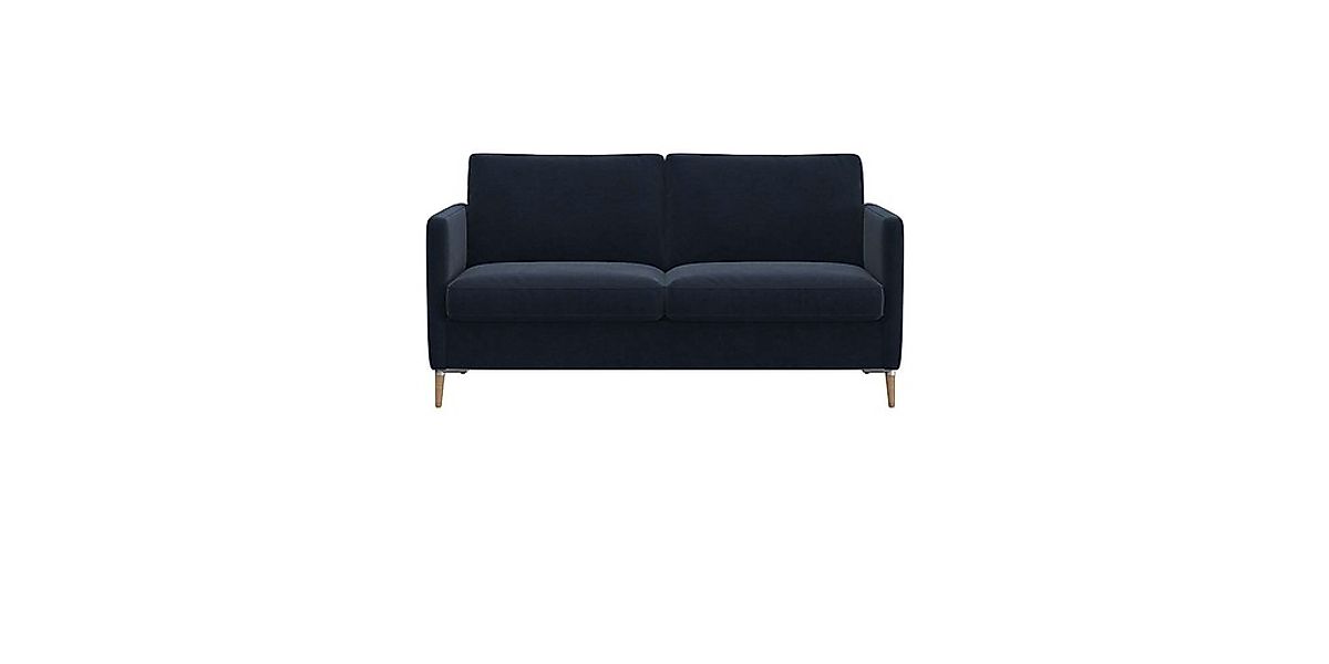 FLEXLUX 2-Sitzer "Fiore" schmale Armlehnen, Kaltschaum, Füße Alu+ Eiche günstig online kaufen