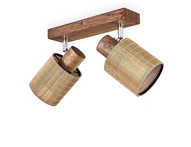 hofstein Deckenleuchte moderne Deckenlampe aus Holz/Metall/Bambus in Dunkel günstig online kaufen