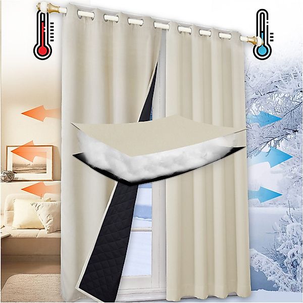 Jibenhome Vorhang Schlafzimmer Vorhänge Blickdicht, Thermogardinen günstig online kaufen