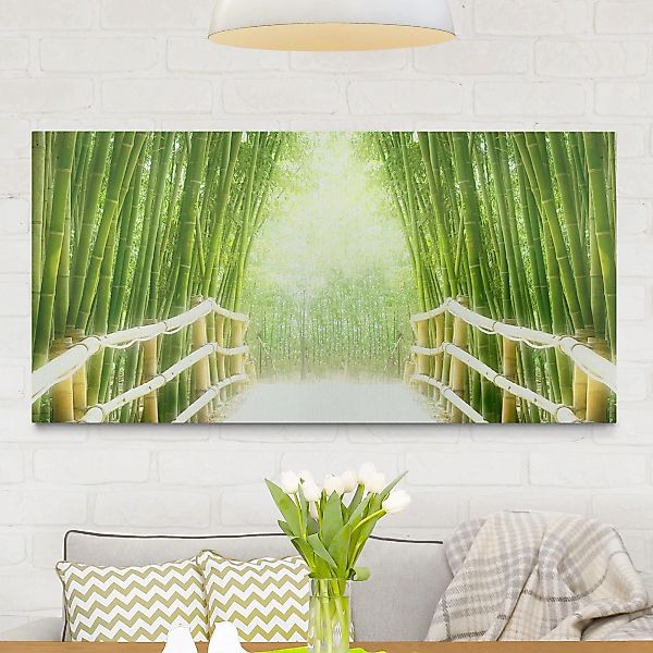 Leinwandbild Bambus - Querformat Bamboo Way günstig online kaufen