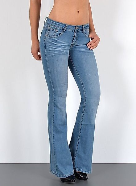 ESRA Bootcut-Jeans Schlaghose Damen Bootcut Jeans Stretch Hose mit niedrige günstig online kaufen